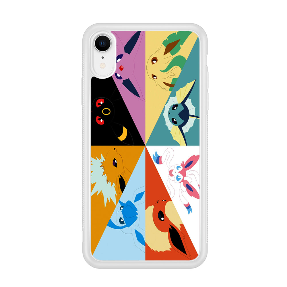 Pokemon Eevee Evolutions iPhone XR Case-Phone Case-Rubber White (2D Case)-Altracase