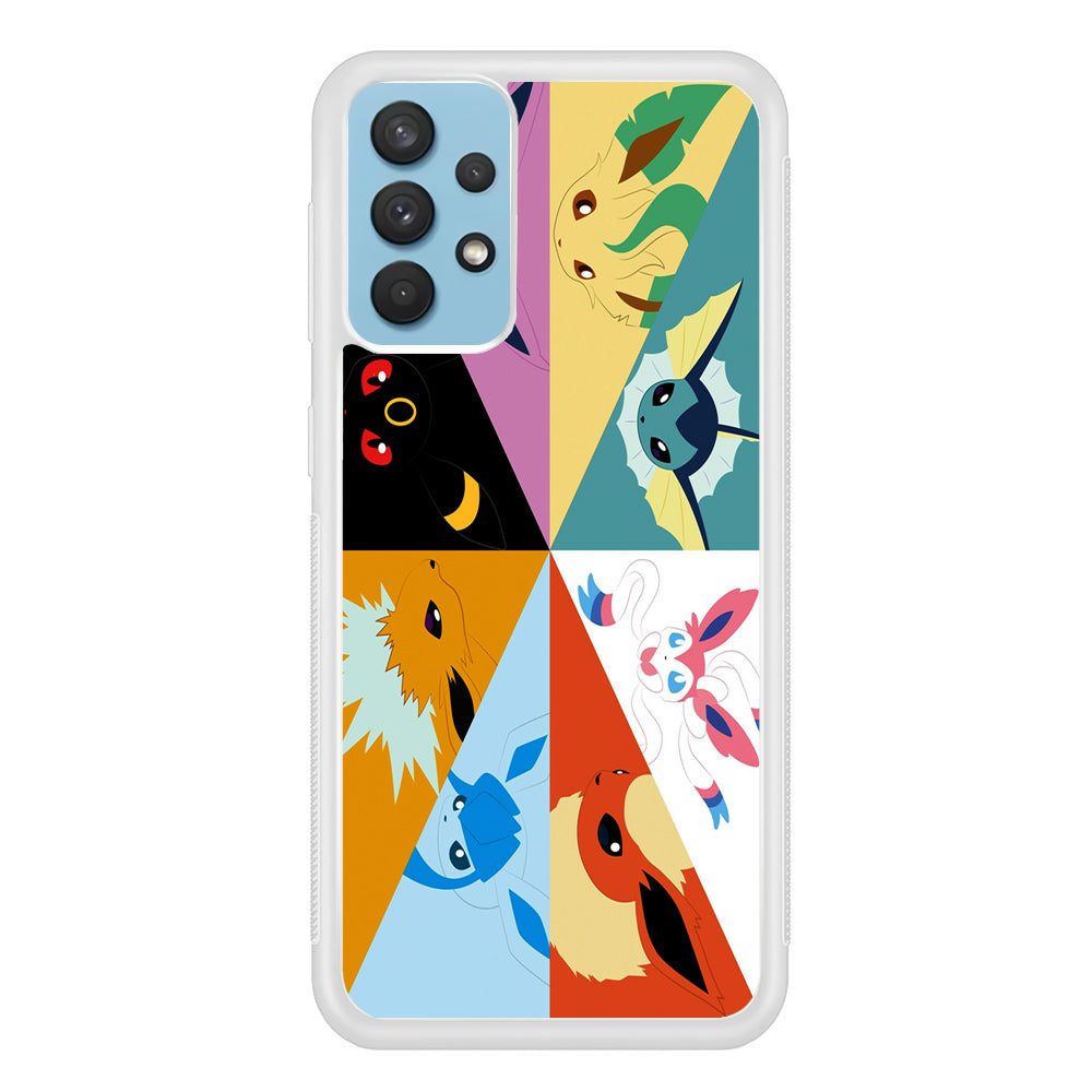 Pokemon Eevee Evolutions Samsung Galaxy A32 Case-Phone Case-Rubber White (2D Case)-Altracase