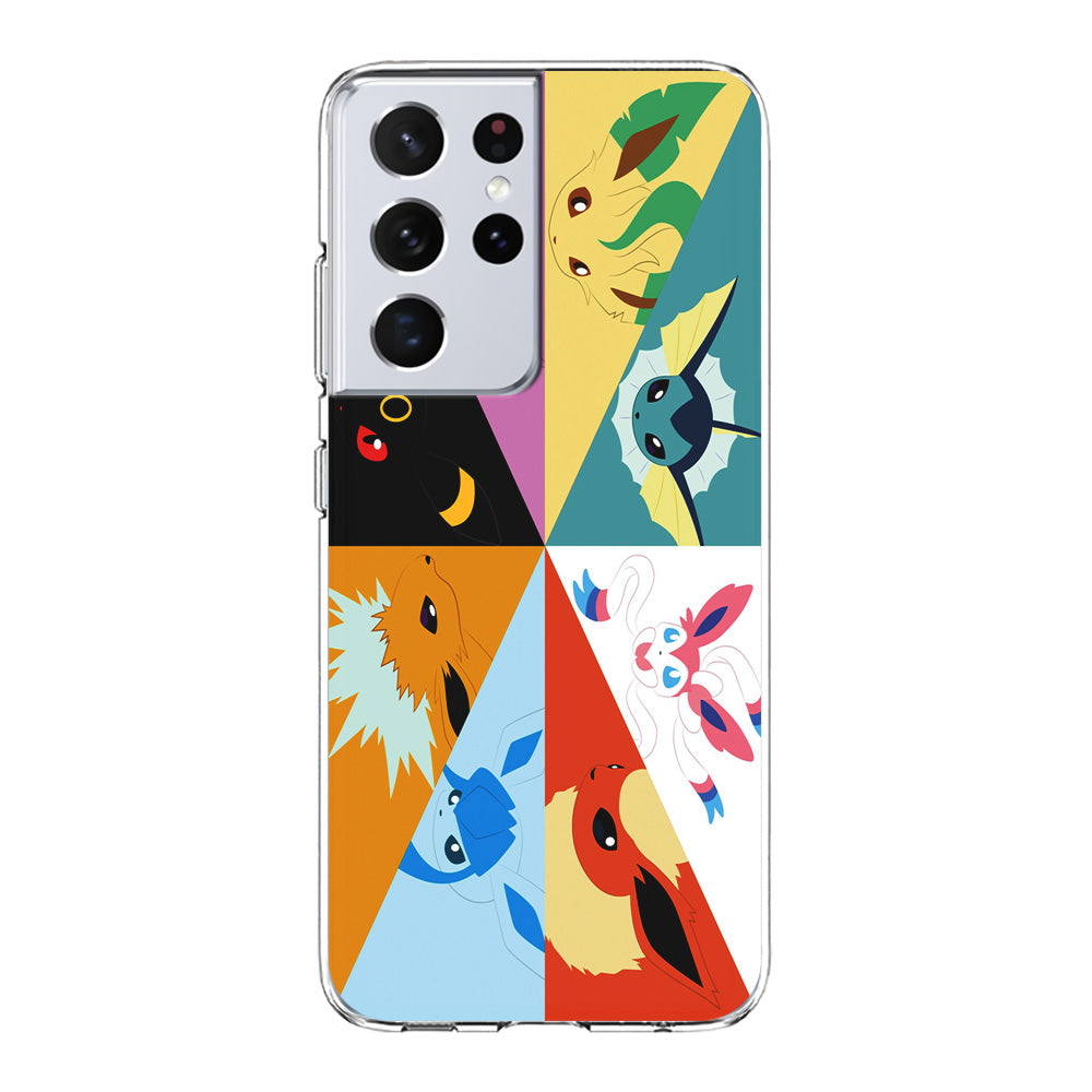 Pokemon Eevee Evolutions Samsung Galaxy S23 Ultra Case-Phone Case-Clear Soft Case-Altracase