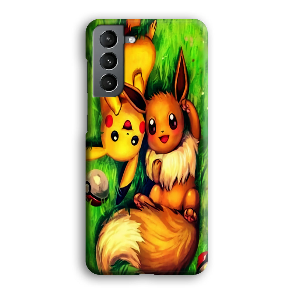 Pokemon Eevee and Pikachu Samsung Galaxy S23 Case-Phone Case-3D Case-Altracase