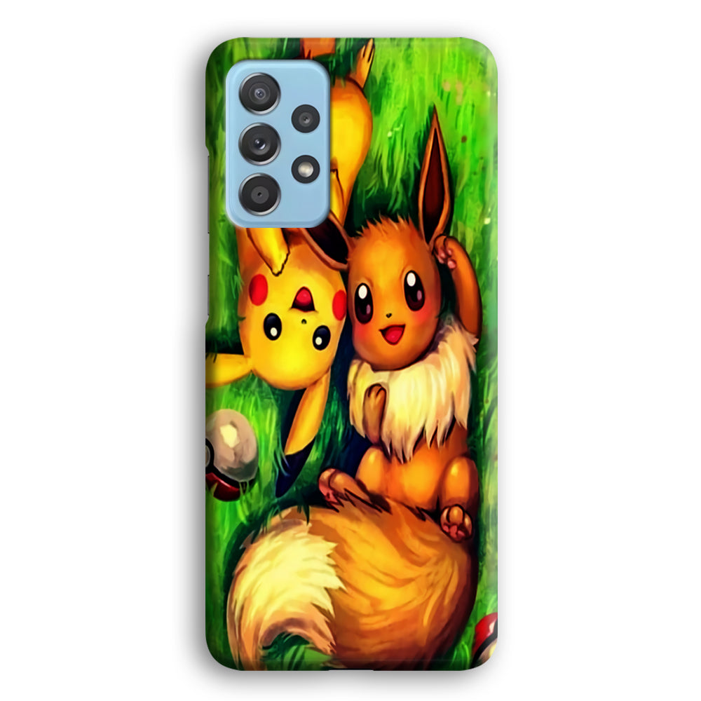 Pokemon Eevee and Pikachu Samsung Galaxy A72 Case-Phone Case-3D Case-Altracase