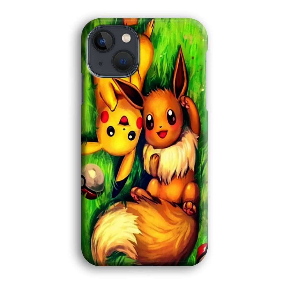 Pokemon Eevee and Pikachu iPhone 13 Case-Phone Case-3D Case-Altracase