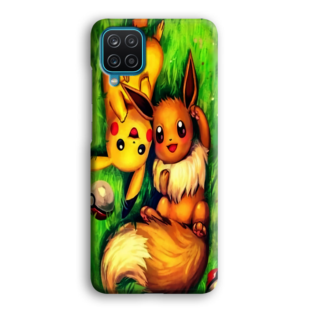 Pokemon Eevee and Pikachu Samsung Galaxy A12 Case-Phone Case-3D Case-Altracase