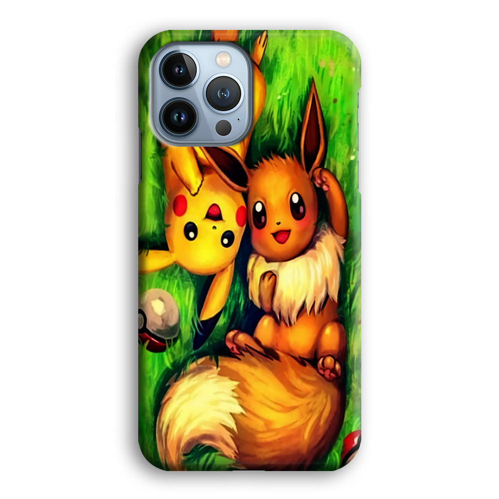 Pokemon Eevee and Pikachu iPhone 15 Pro Case-Phone Case-3D Case-Altracase