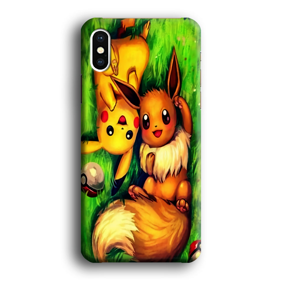 Pokemon Eevee and Pikachu iPhone Xs Case-Phone Case-3D Case-Altracase