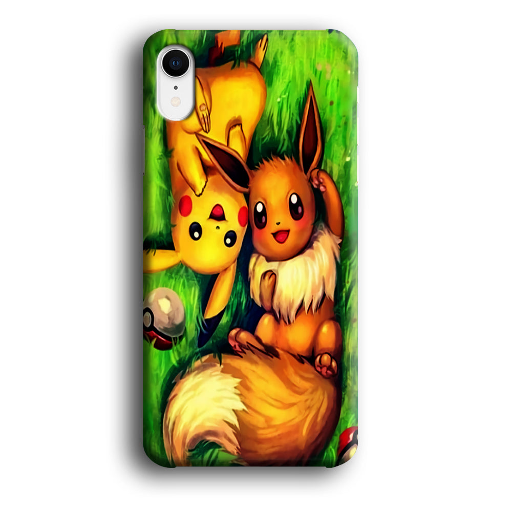 Pokemon Eevee and Pikachu iPhone XR Case-Phone Case-3D Case-Altracase