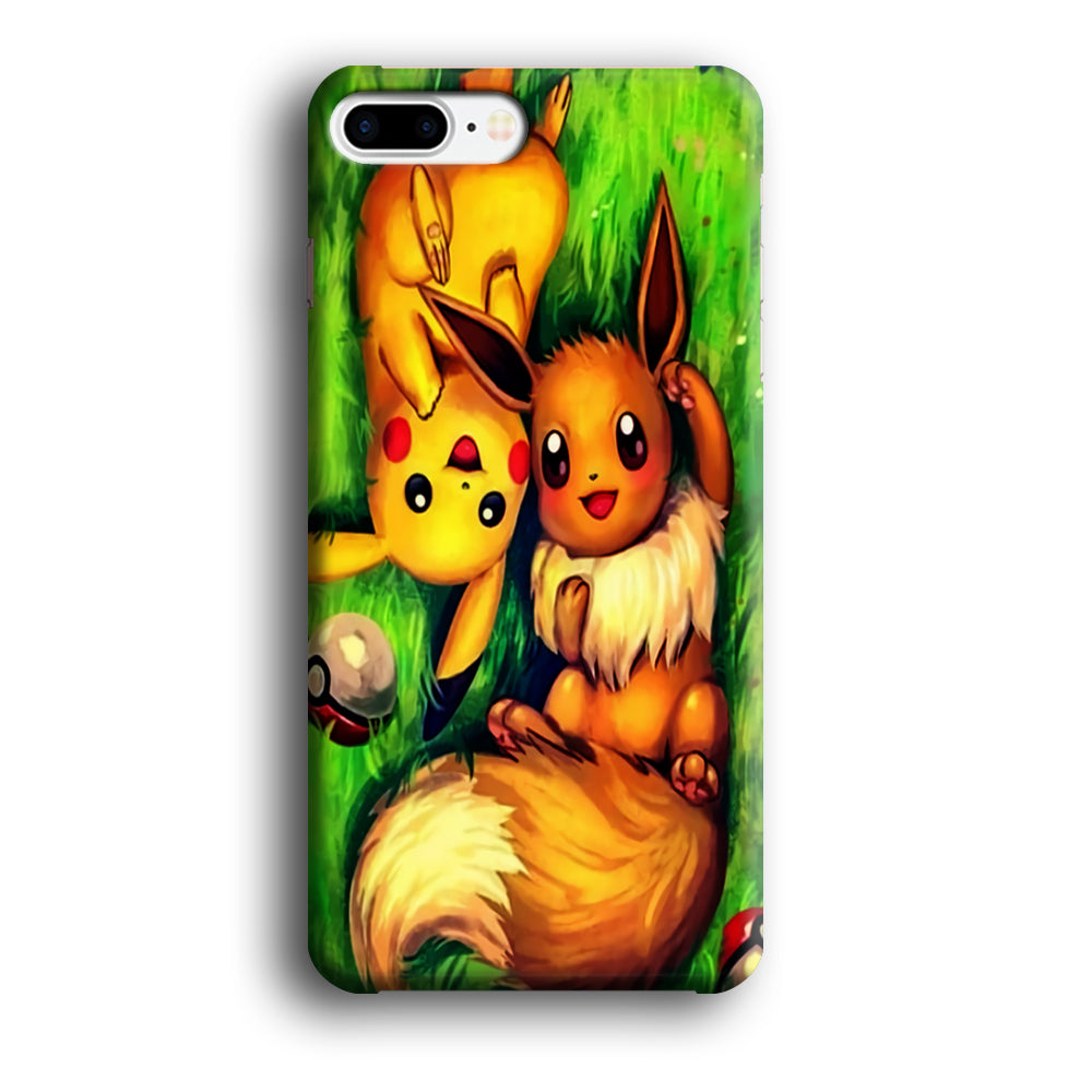 Pokemon Eevee and Pikachu iPhone 8 Plus Case-Phone Case-3D Case-Altracase