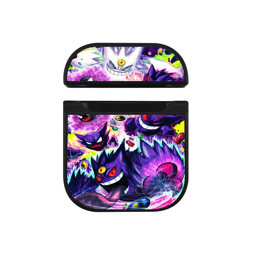 Pokemon Gastly Haunter Gengar Hard Plastic Case Cover For Apple Airpods-AirPod Case-Black-Altracase