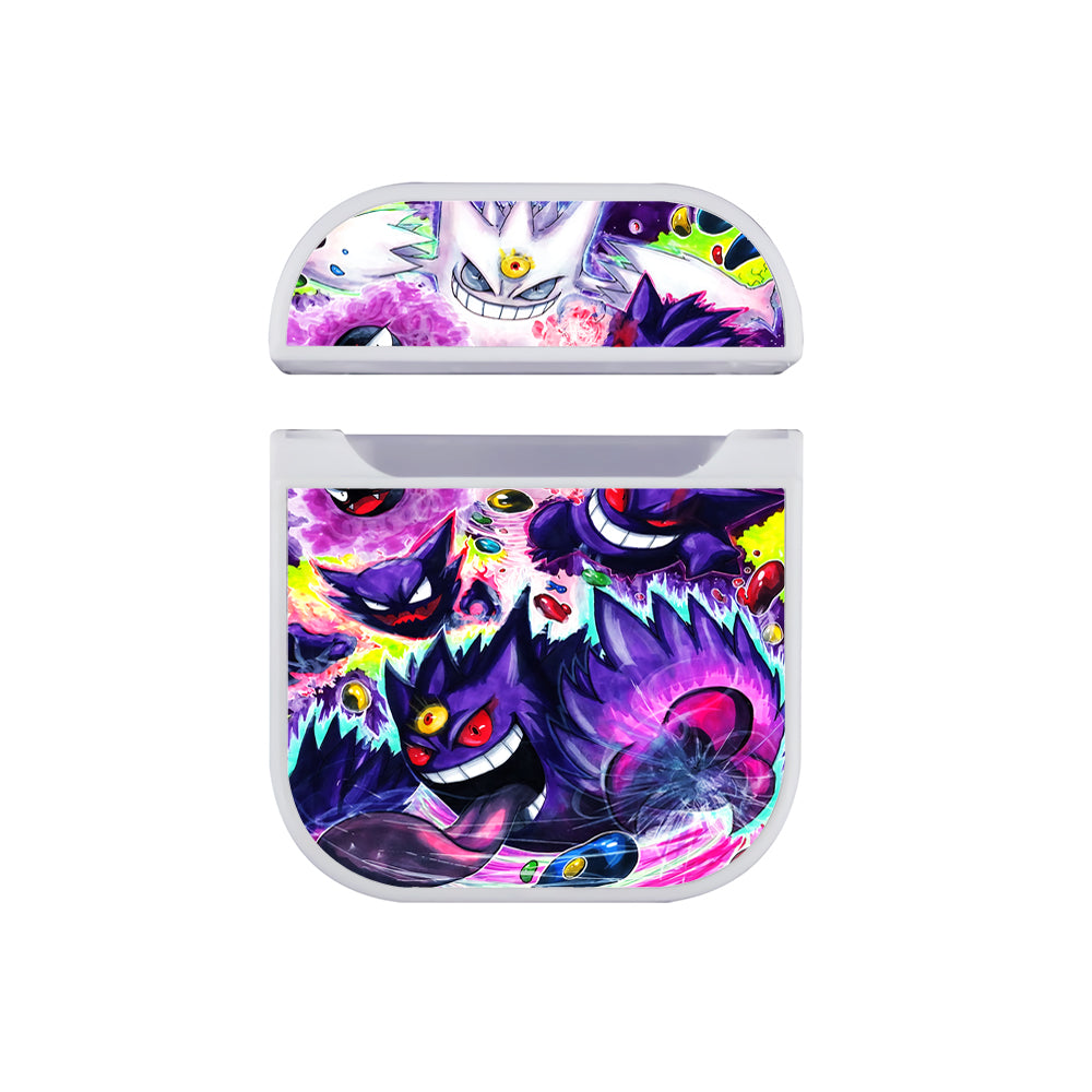 Pokemon Gastly Haunter Gengar Hard Plastic Case Cover For Apple Airpods-AirPod Case-White-Altracase