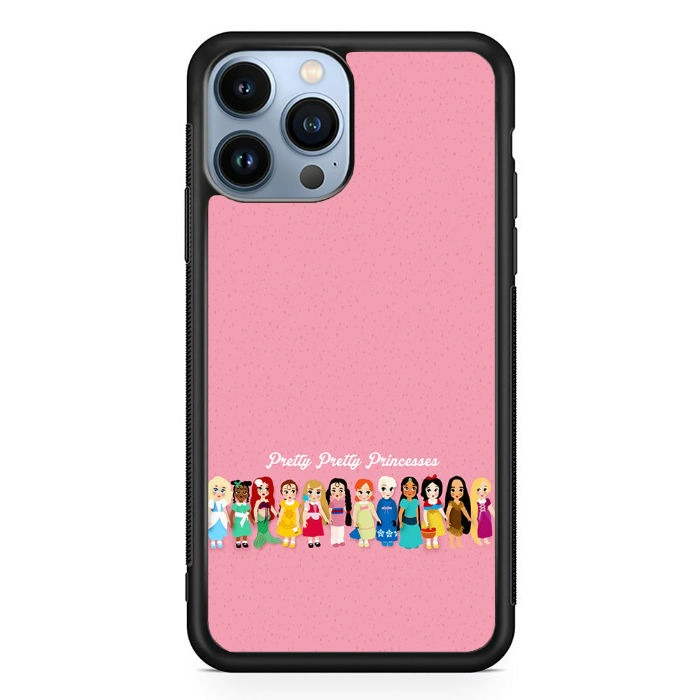 Pretty Pretty Princesses Pink iPhone 15 Pro Case-Phone Case-Rubber Black (2D Case)-Altracase