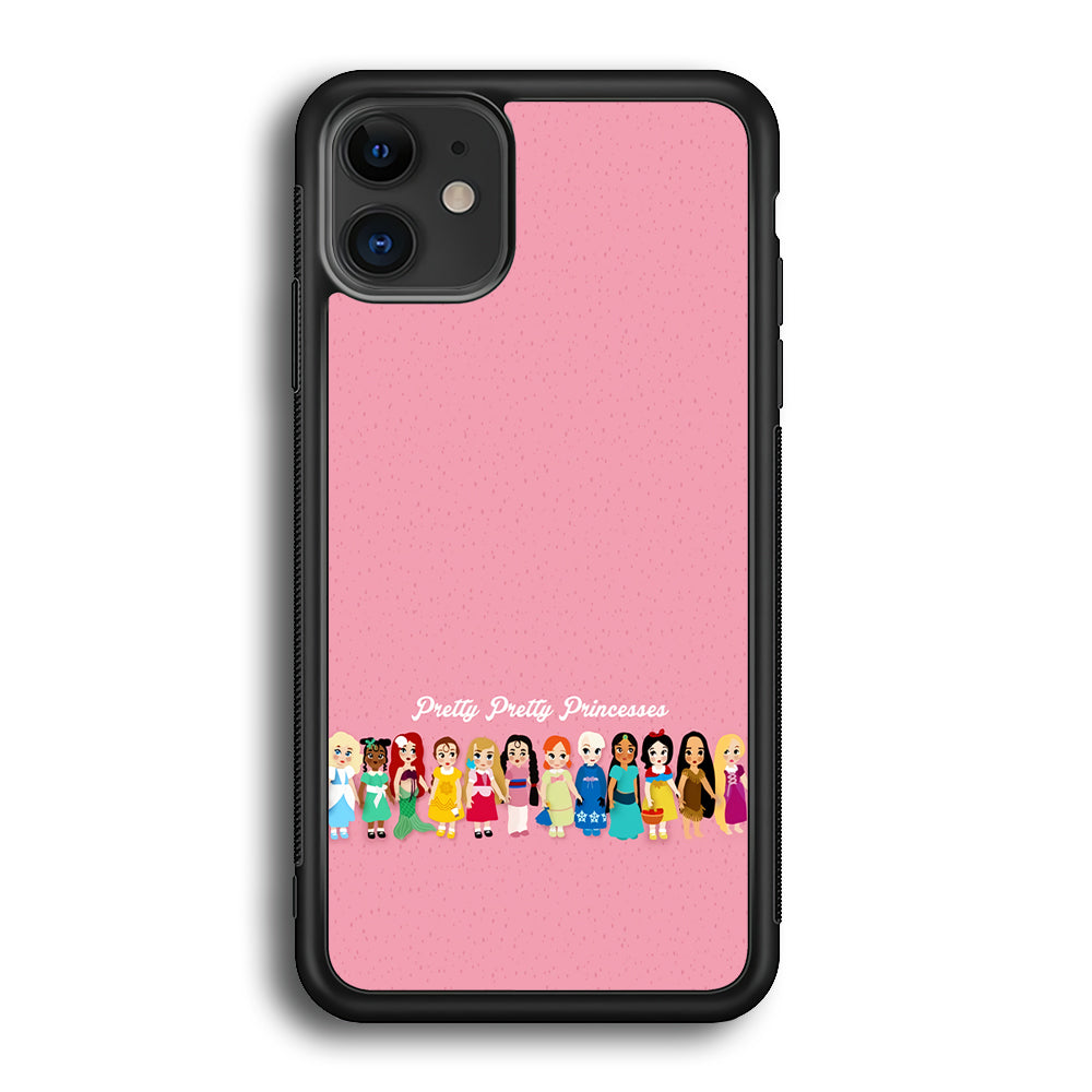 Pretty Pretty Princesses Pink iPhone 12 Case-Phone Case-Rubber Black (2D Case)-Altracase