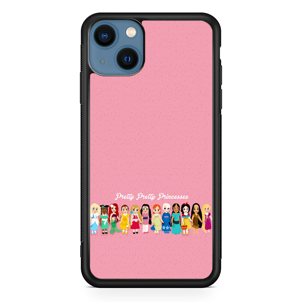 Pretty Pretty Princesses Pink iPhone 13 Mini Case-Phone Case-Rubber Black (2D Case)-Altracase