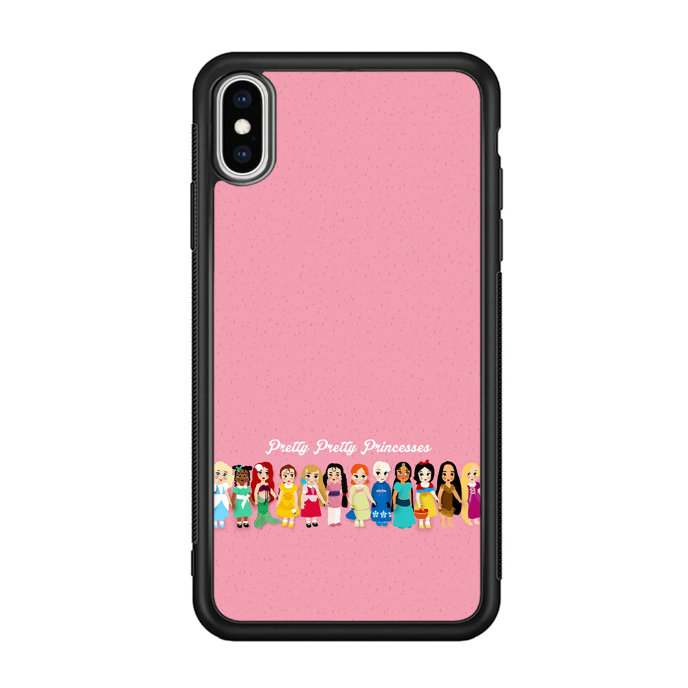 Pretty Pretty Princesses Pink iPhone Xs Case-Phone Case-Rubber Black (2D Case)-Altracase