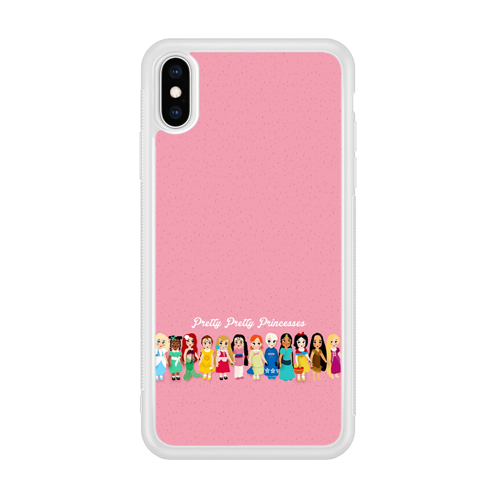 Pretty Pretty Princesses Pink iPhone Xs Case-Phone Case-Rubber White (2D Case)-Altracase