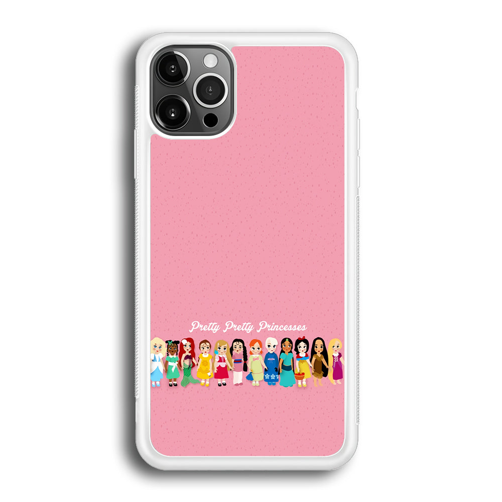 Pretty Pretty Princesses Pink iPhone 12 Pro Max Case-Phone Case-Rubber White (2D Case)-Altracase
