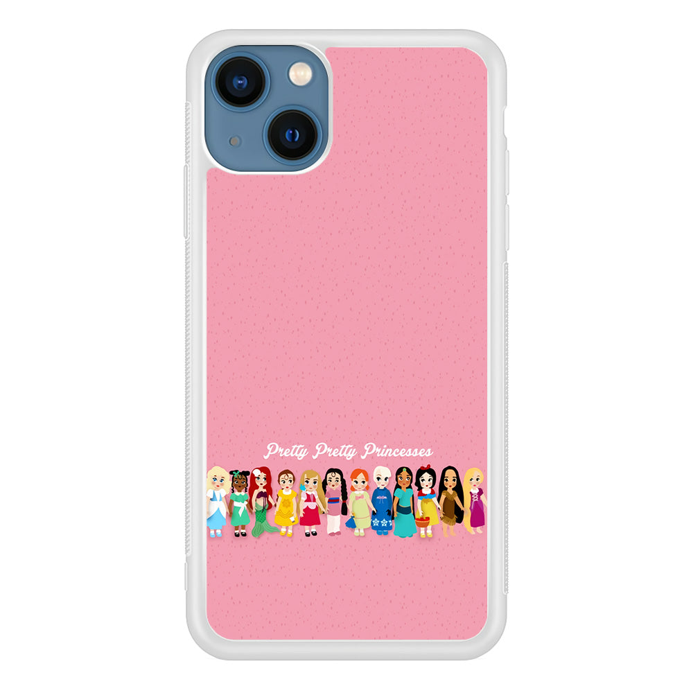 Pretty Pretty Princesses Pink iPhone 13 Mini Case-Phone Case-Rubber White (2D Case)-Altracase