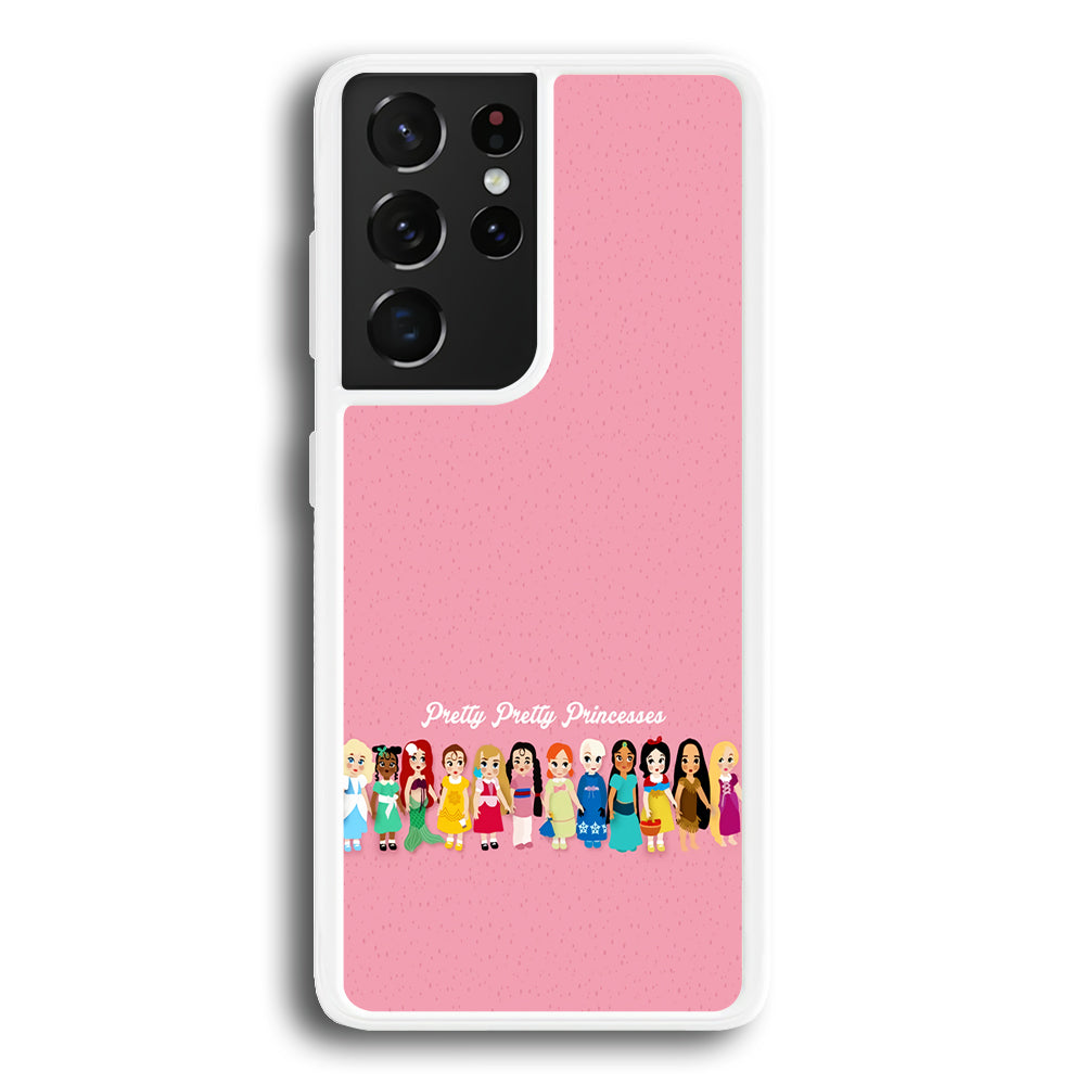 Pretty Pretty Princesses Pink Samsung Galaxy S21 Ultra Case-Phone Case-Rubber White (2D Case)-Altracase