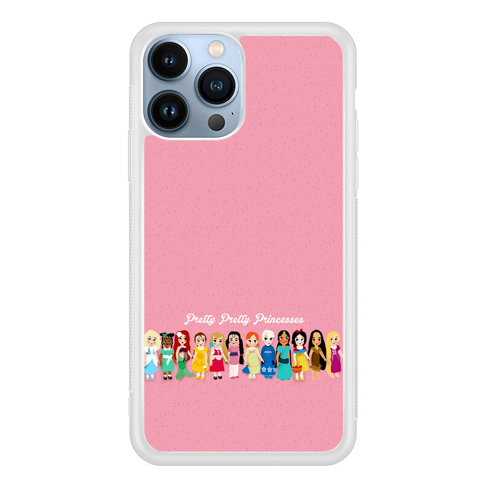 Pretty Pretty Princesses Pink iPhone 15 Pro Case-Phone Case-Rubber White (2D Case)-Altracase