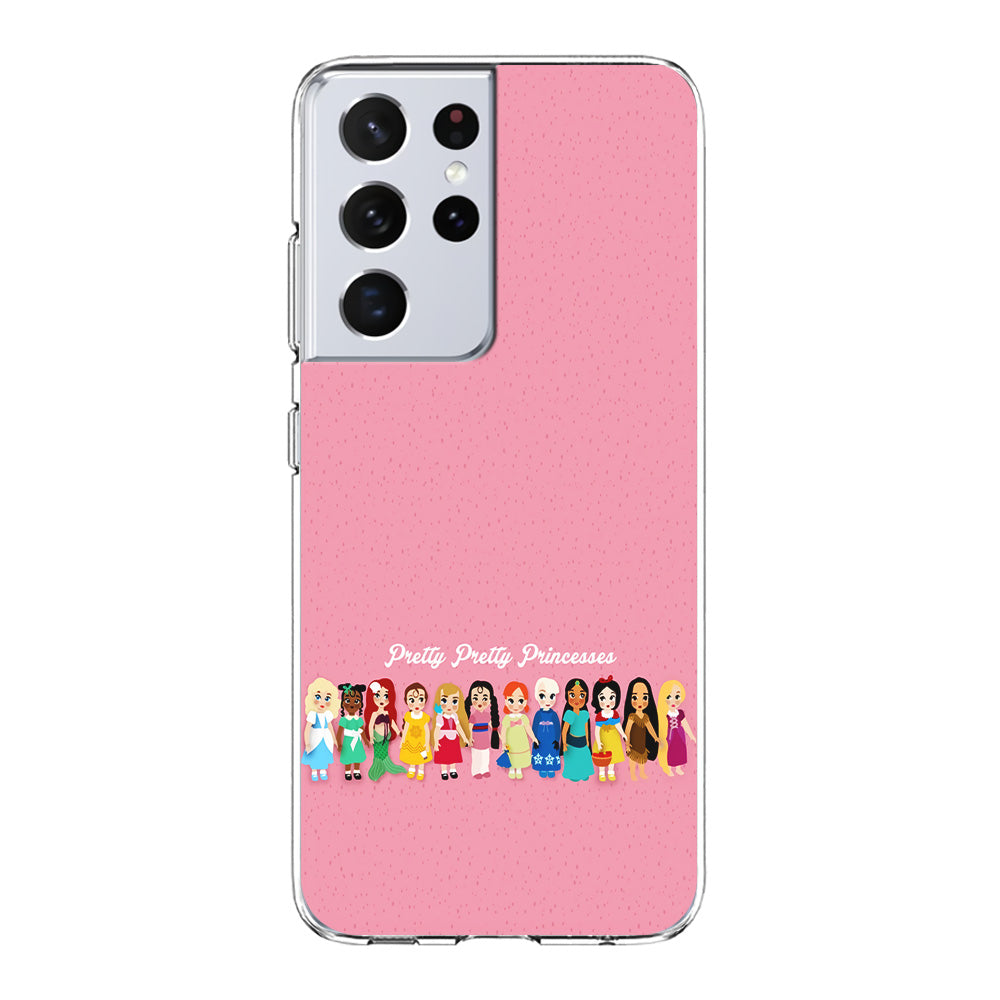 Pretty Pretty Princesses Pink Samsung Galaxy S21 Ultra Case-Phone Case-Clear Soft Case-Altracase