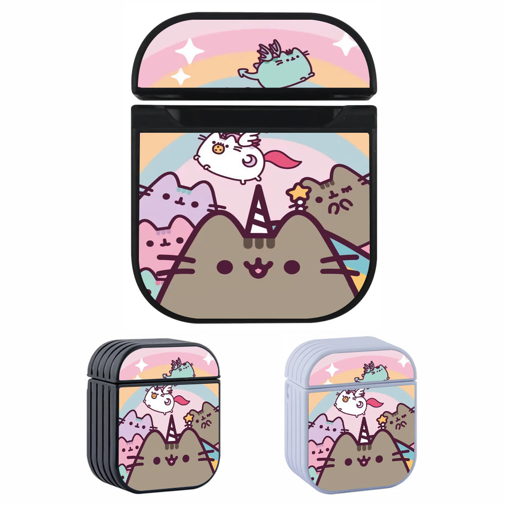 Pusheen The Cat Rainbow Hard Plastic Case Cover For Apple Airpods-AirPod Case-Altracase