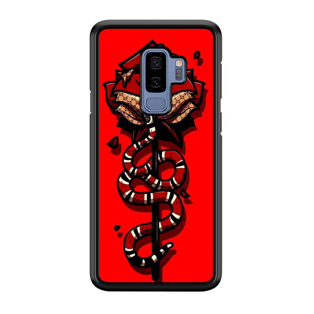 Red Rose Red Snake Samsung Galaxy S9 Plus Case-Phone Case-Rubber Black (2D Case)-Altracase
