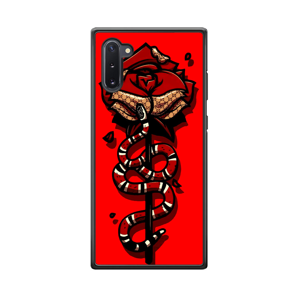 Red Rose Red Snake Samsung Galaxy Note 10 Case-Phone Case-Rubber Black (2D Case)-Altracase