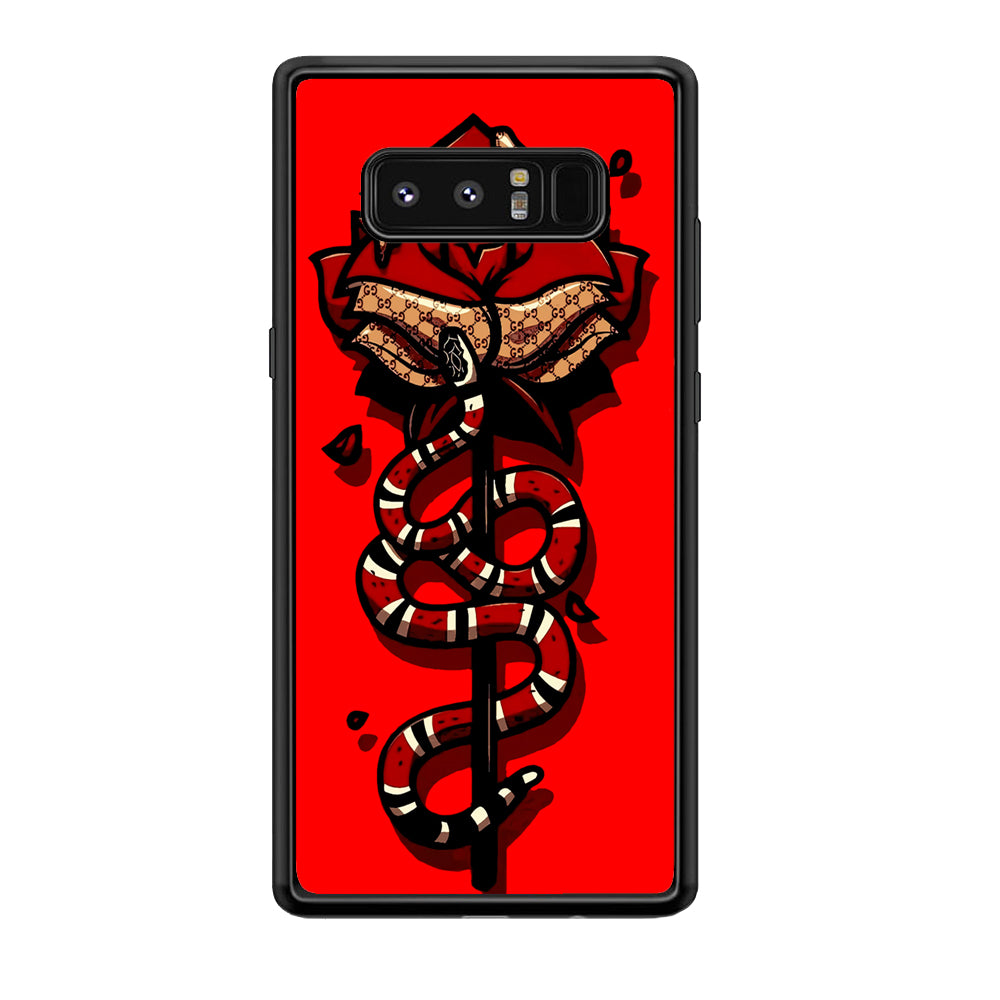 Red Rose Red Snake Samsung Galaxy Note 8 Case-Phone Case-Rubber Black (2D Case)-Altracase