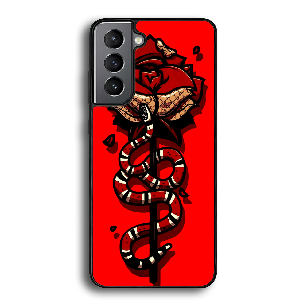 Red Rose Red Snake Samsung Galaxy S21 Case-Phone Case-Tempered Glass Case-Altracase