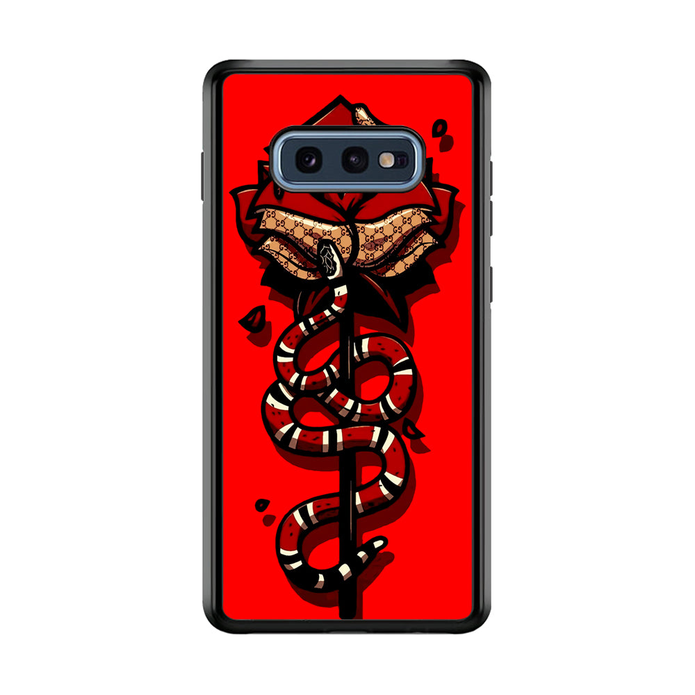 Red Rose Red Snake Samsung Galaxy S10E Case-Phone Case-Rubber Black (2D Case)-Altracase