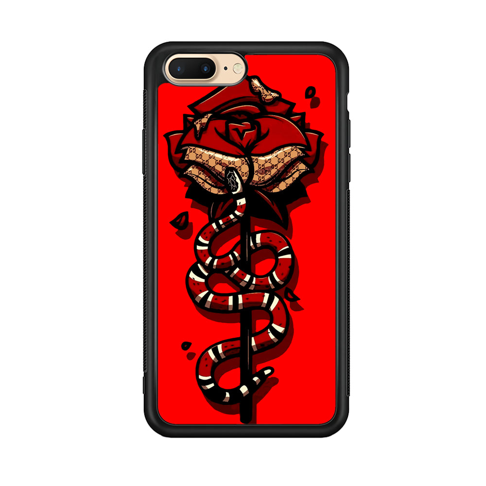 Red Rose Red Snake iPhone 8 Plus Case-Phone Case-Rubber Black (2D Case)-Altracase