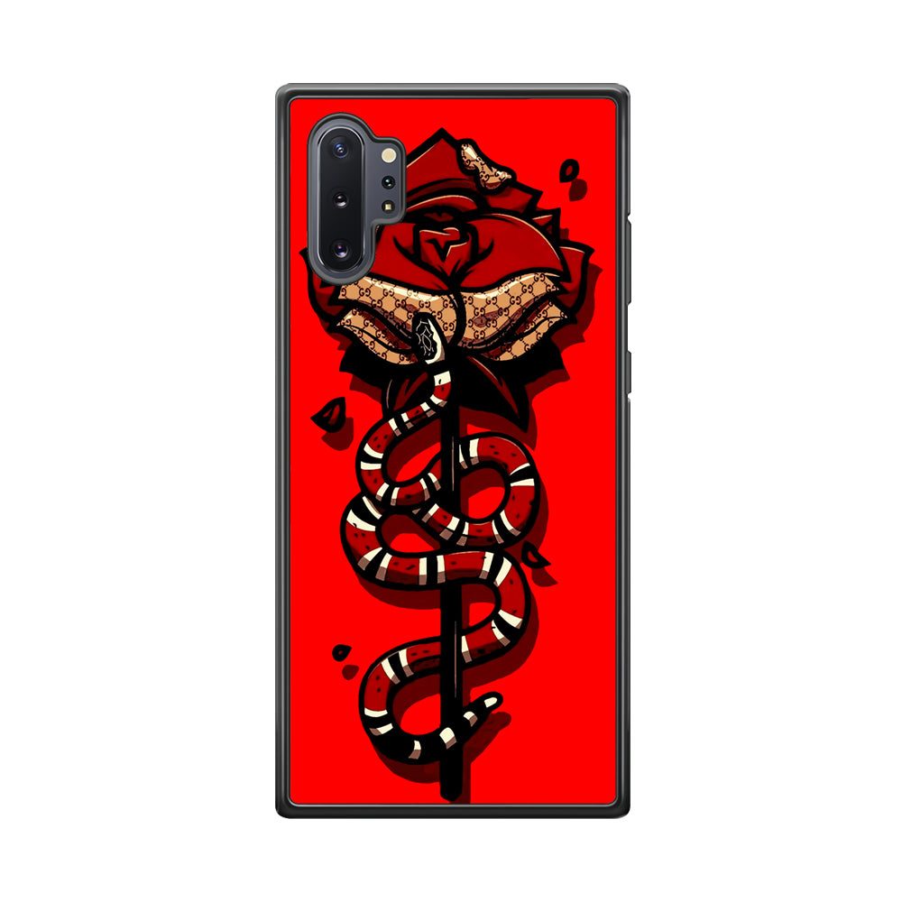 Red Rose Red Snake Samsung Galaxy Note 10 Plus Case-Phone Case-Rubber Black (2D Case)-Altracase