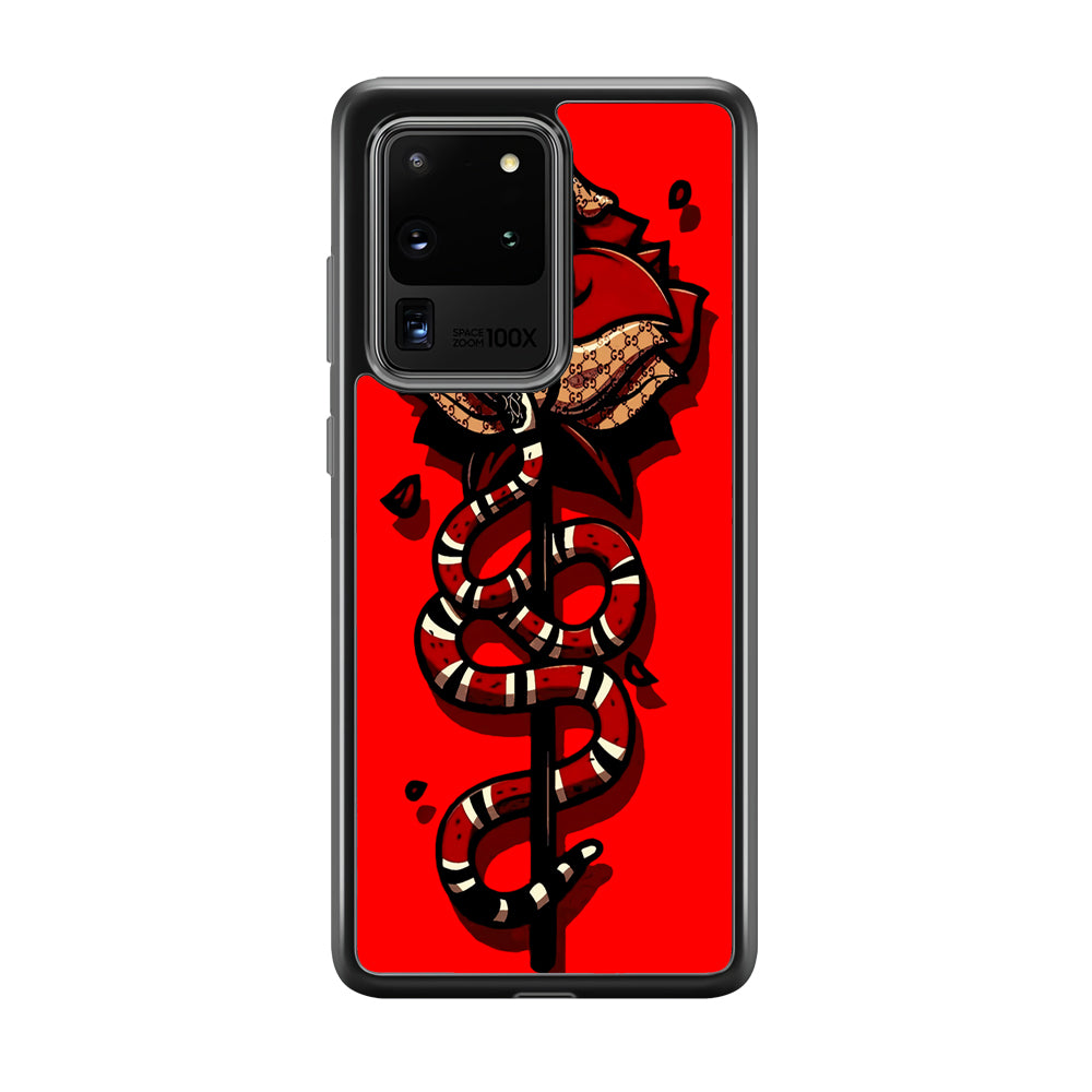 Red Rose Red Snake Samsung Galaxy S20 Ultra Case-Phone Case-Tempered Glass Case-Altracase