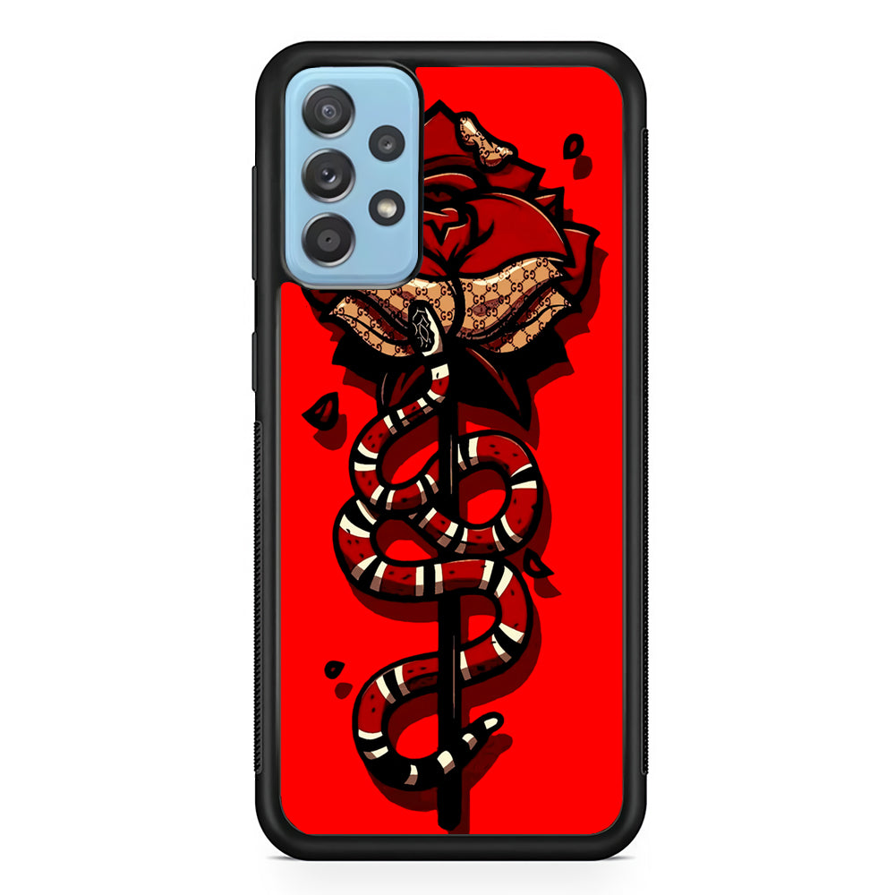 Red Rose Red Snake Samsung Galaxy A72 Case-Phone Case-Rubber Black (2D Case)-Altracase