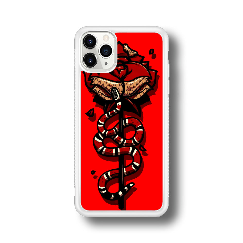 Red Rose Red Snake iPhone 11 Pro Max Case-Phone Case-Rubber White (2D Case)-Altracase