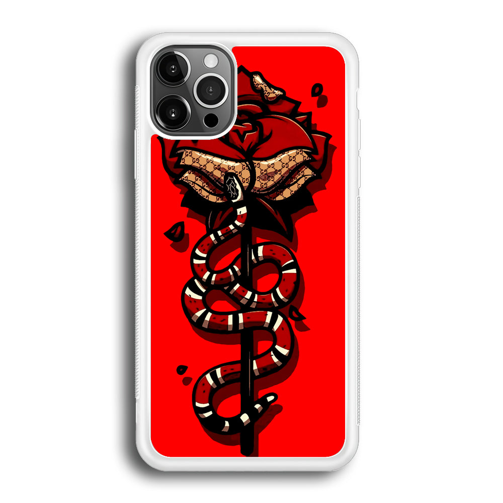 Red Rose Red Snake iPhone 12 Pro Max Case-Phone Case-Rubber White (2D Case)-Altracase