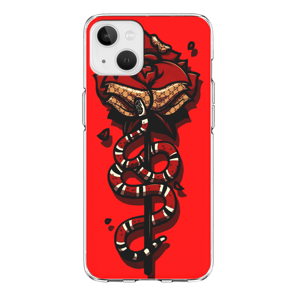 Red Rose Red Snake iPhone 13 Mini Case-Phone Case-Clear Soft Case-Altracase