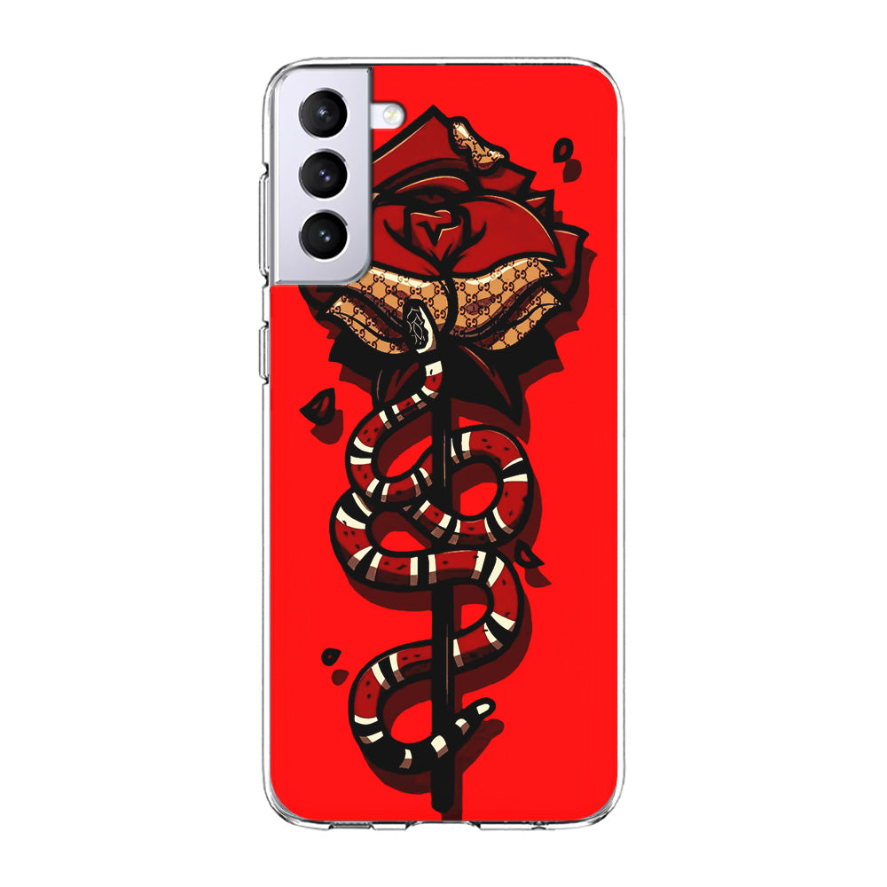 Red Rose Red Snake Samsung Galaxy S23 Case-Phone Case-Clear Soft Case-Altracase