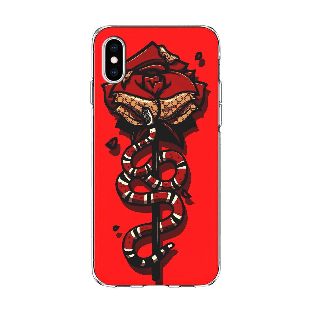 Red Rose Red Snake iPhone Xs Case-Phone Case-Clear Soft Case-Altracase