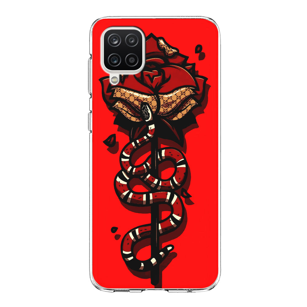 Red Rose Red Snake Samsung Galaxy A12 Case-Phone Case-Clear Soft Case-Altracase