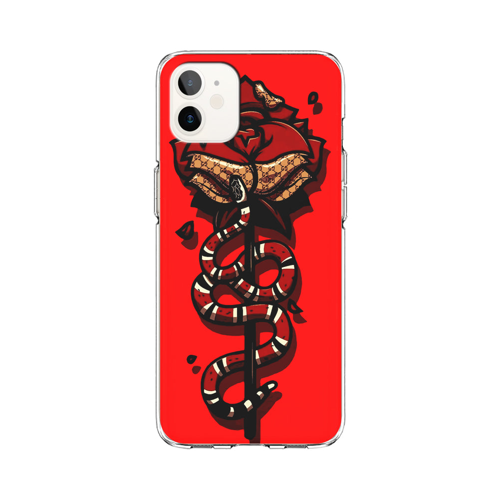 Red Rose Red Snake iPhone 12 Case-Phone Case-Clear Soft Case-Altracase