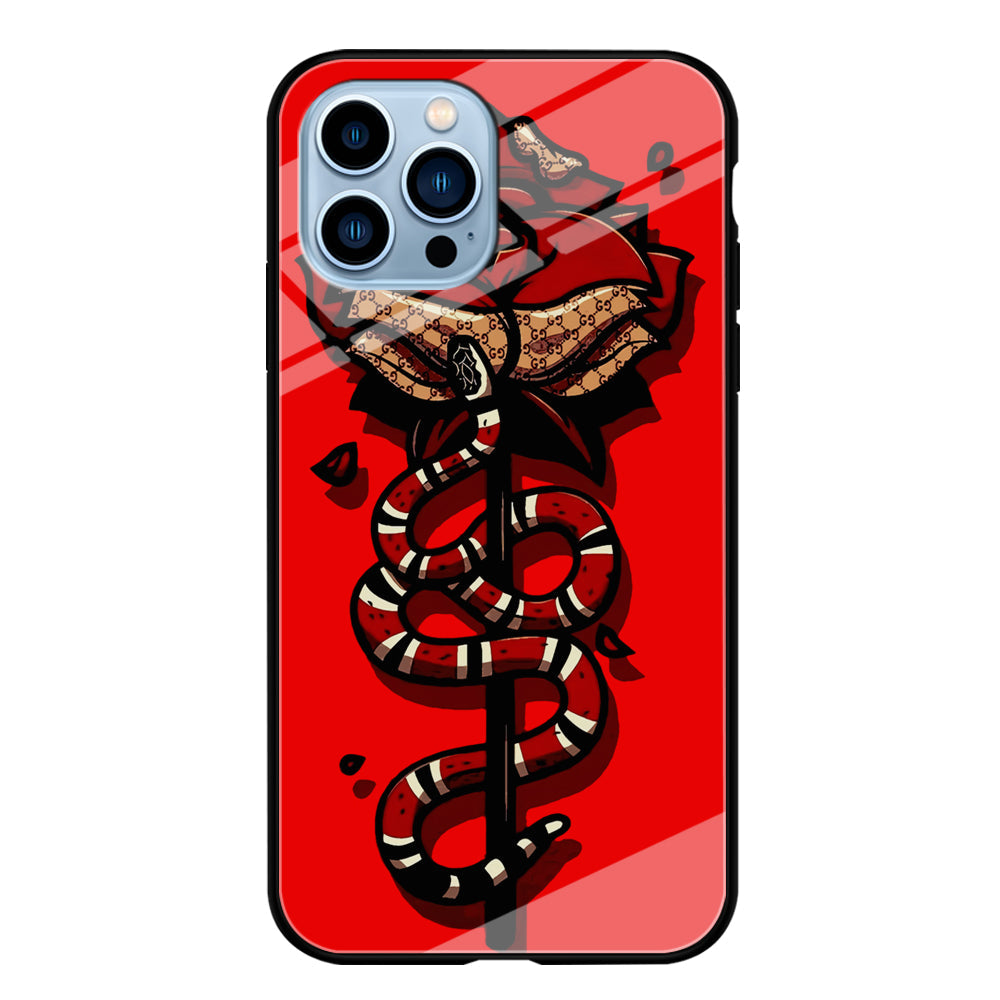 Red Rose Red Snake iPhone 14 Pro Max Case-Phone Case-Tempered Glass Case-Altracase