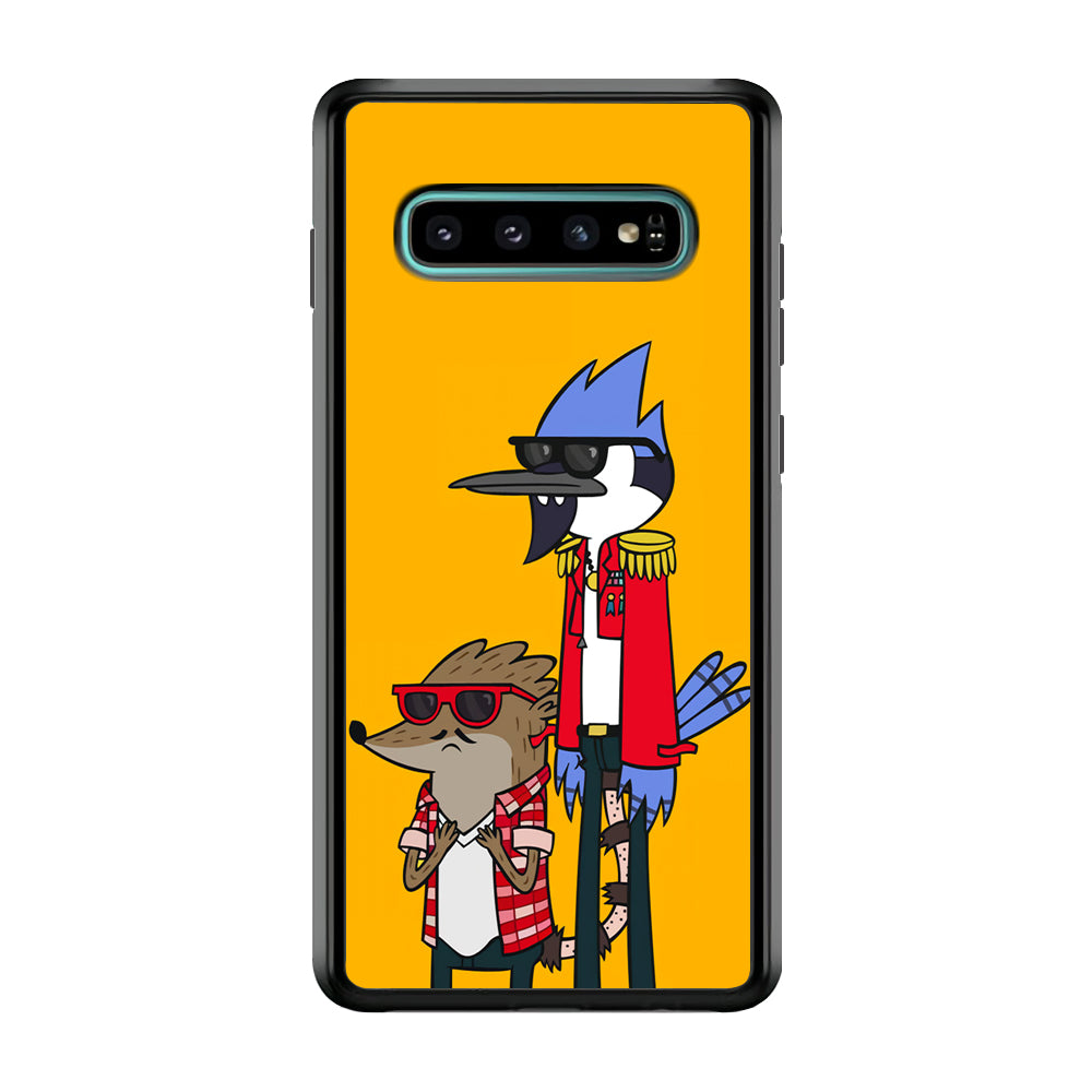 Regular Show Rigby and Mordecai Samsung Galaxy S10 Case-Phone Case-Rubber Black (2D Case)-Altracase