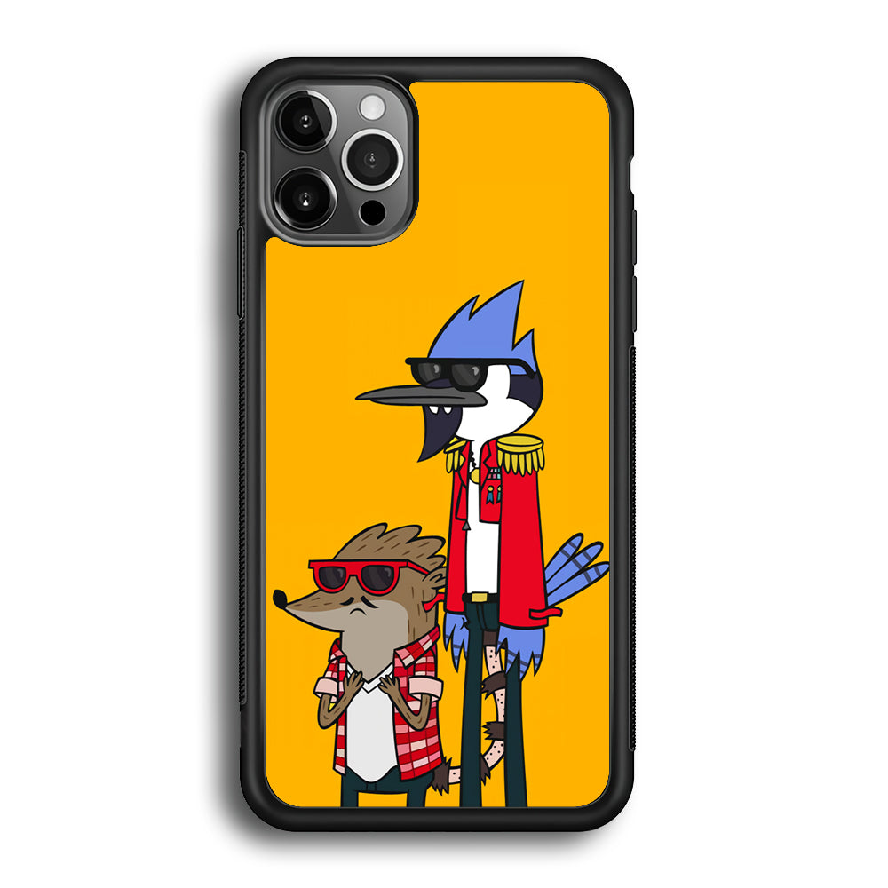 Regular Show Rigby and Mordecai iPhone 12 Pro Max Case-Phone Case-Rubber Black (2D Case)-Altracase