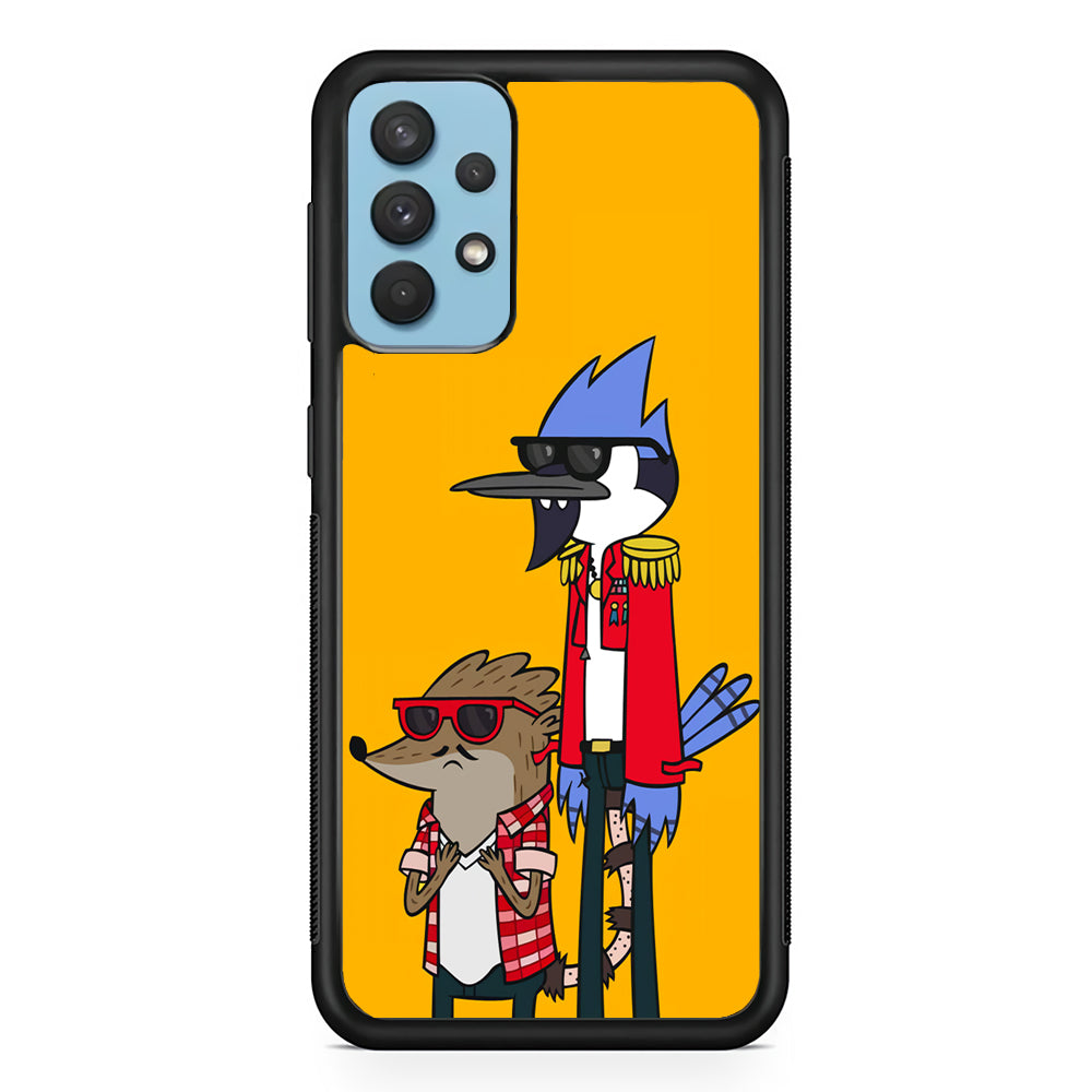 Regular Show Rigby and Mordecai Samsung Galaxy A32 Case-Phone Case-Rubber Black (2D Case)-Altracase