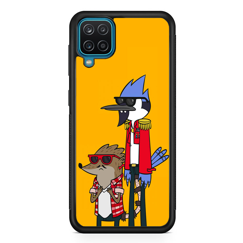 Regular Show Rigby and Mordecai Samsung Galaxy A12 Case-Phone Case-Rubber Black (2D Case)-Altracase