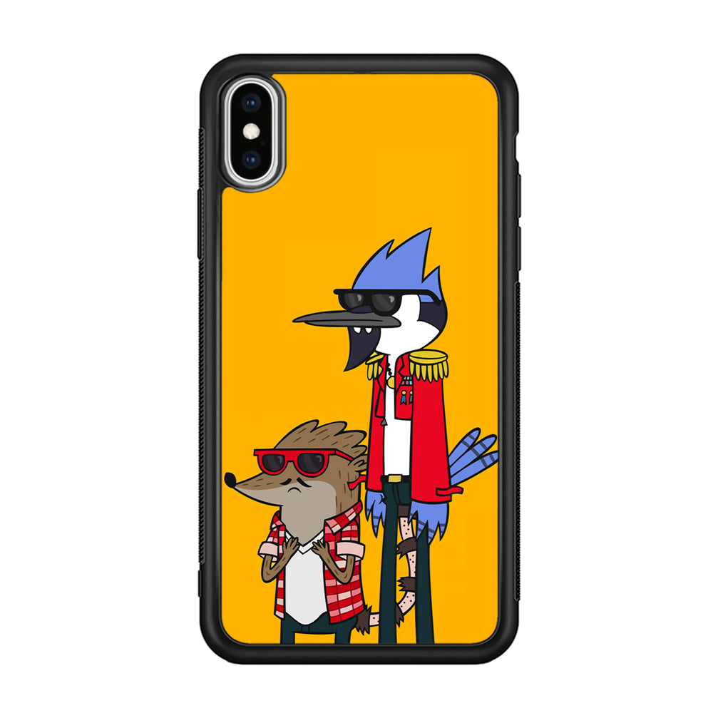 Regular Show Rigby and Mordecai iPhone Xs Case-Phone Case-Rubber Black (2D Case)-Altracase