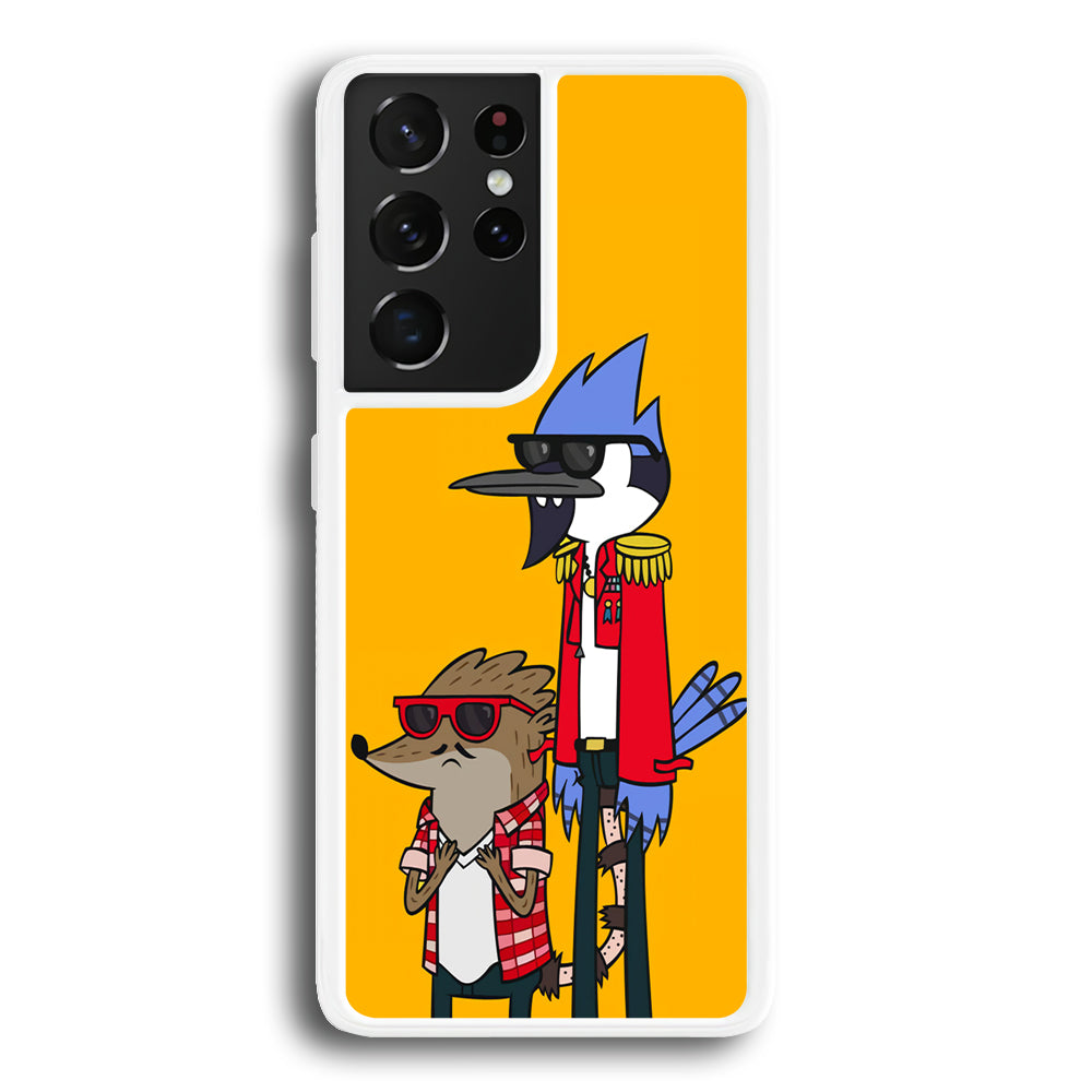 Regular Show Rigby and Mordecai Samsung Galaxy S24 Ultra Case-Phone Case-Rubber White (2D Case)-Altracase