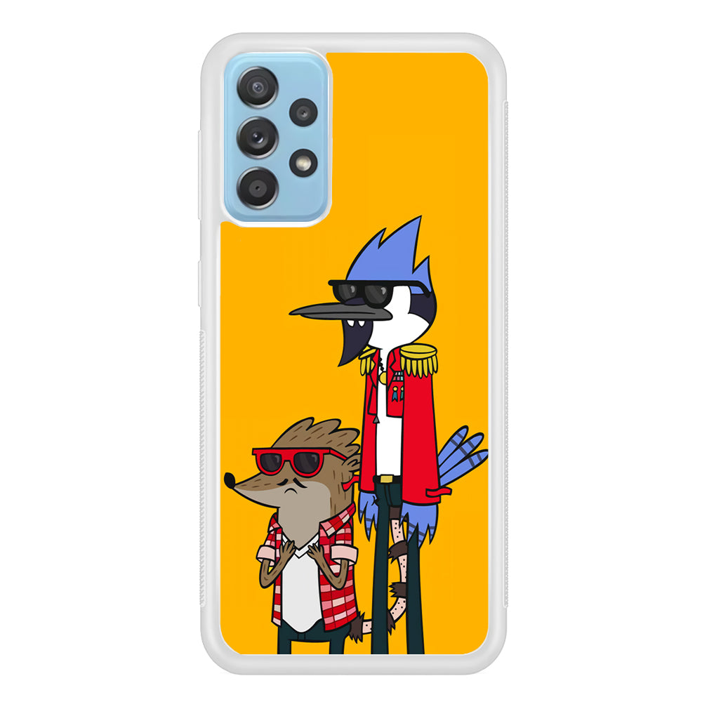 Regular Show Rigby and Mordecai Samsung Galaxy A72 Case-Phone Case-Rubber White (2D Case)-Altracase