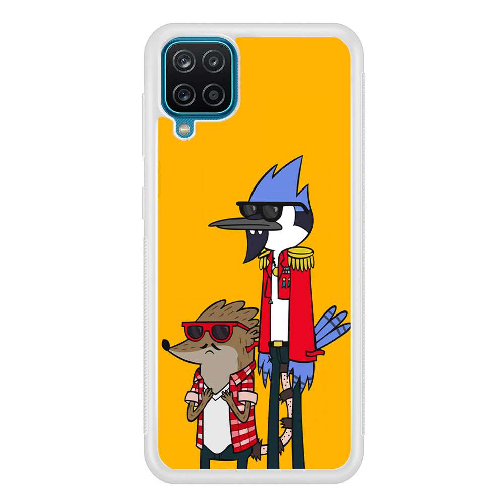 Regular Show Rigby and Mordecai Samsung Galaxy A12 Case-Phone Case-Rubber White (2D Case)-Altracase