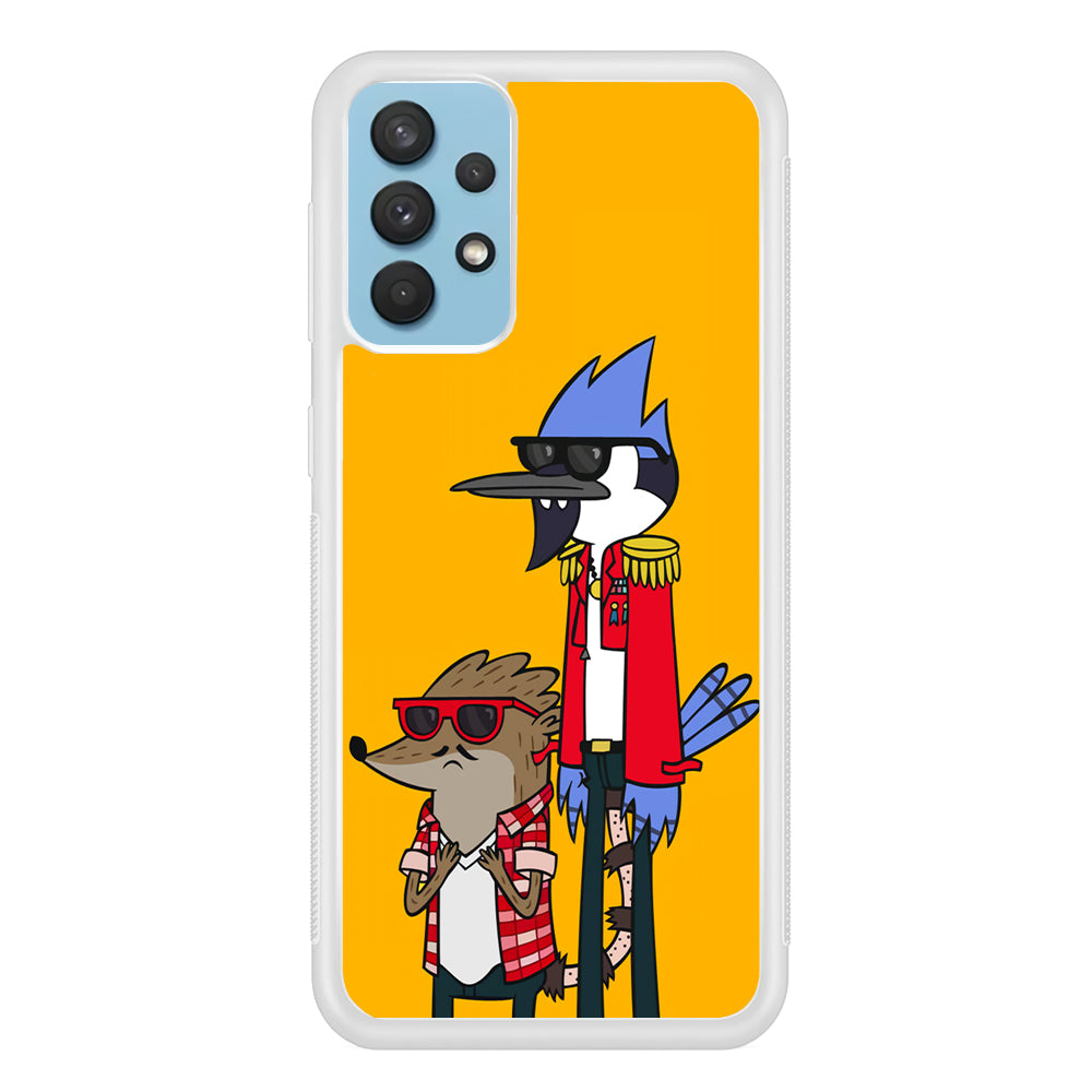 Regular Show Rigby and Mordecai Samsung Galaxy A32 Case-Phone Case-Rubber White (2D Case)-Altracase